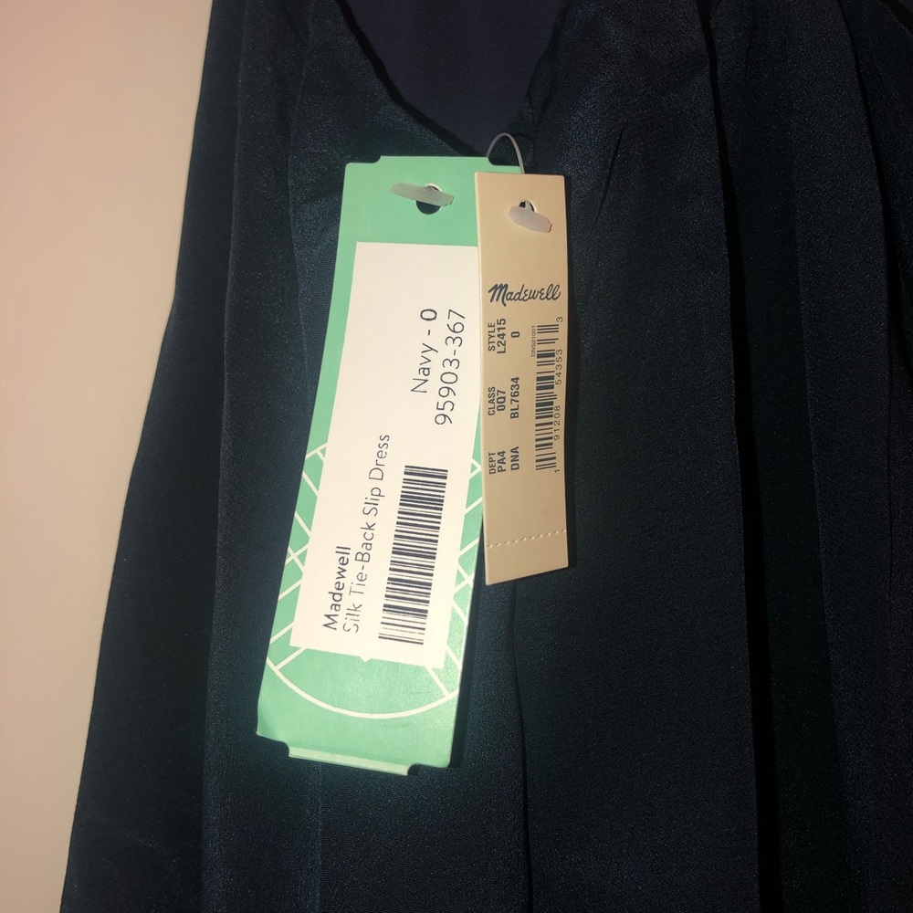 Madewell silk tie-back slip dress navy - Picture 8 of 8